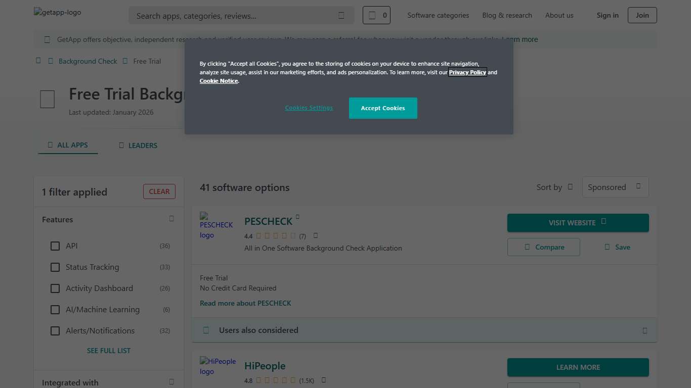 Best Free Trial Background Check 2026 | GetApp